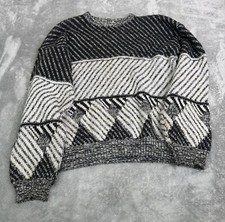 Vintage 80s Acrylic Pullover Sweater Boys Size XL Gray