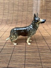 Vintage Goebel Porcelain German Shepherd Dog Statue With Repairs 1968