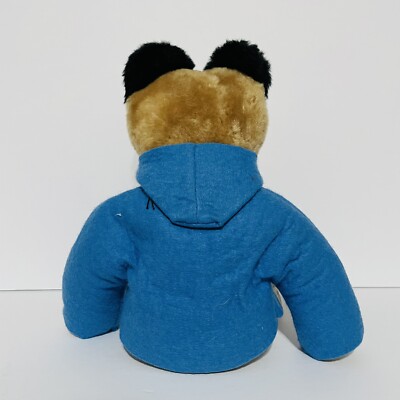 Vintage 1975 Paddington Bear Stuffed Animal Plush Toy w Blue Coat