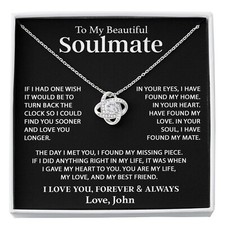 Custom To My Soulmate Necklace Gift For Girlfriend Wife Birthday Gifts Christmas