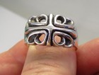 Estate Vintage Ornate Large Sterling Silver Maltese Cross 7.6 Gram Ring 