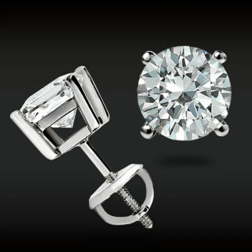 2 carat diamond stud earrings screw back deals
