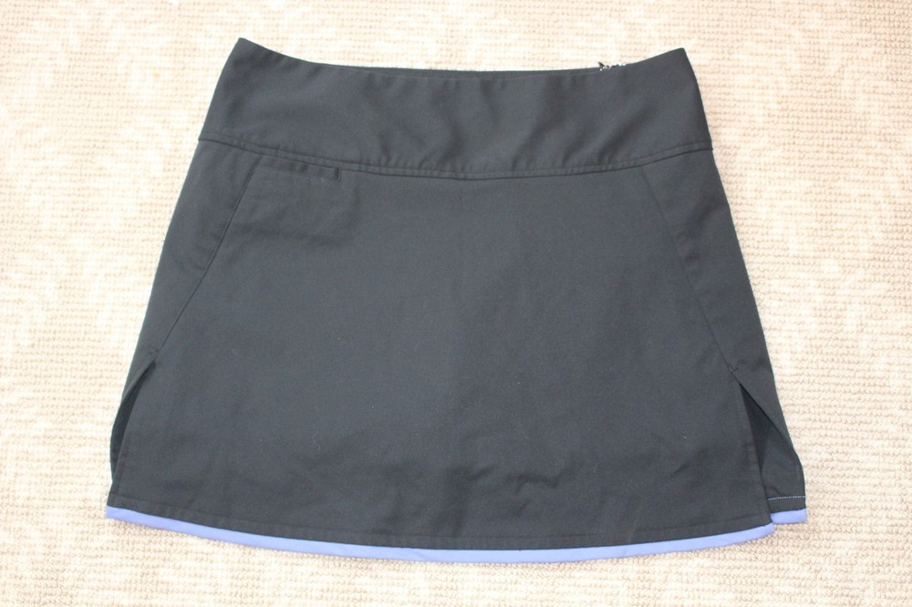 Women's Adidas Climacool Stretch Tennis Skirt Size 6 Black Purple Stripe Breathable