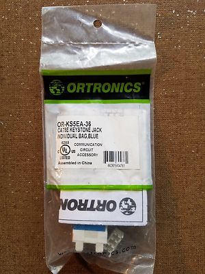 KS5EA-36 Ortronics Category 5e Keystone Jack 8-position 180 Degree Exit - Blue
