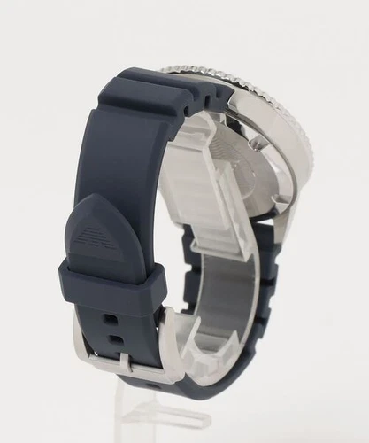New Emporio Armani Watch Silicone Strap Mens Blue Dial Quartz Stainless AR11592 - Picture 4 of 8
