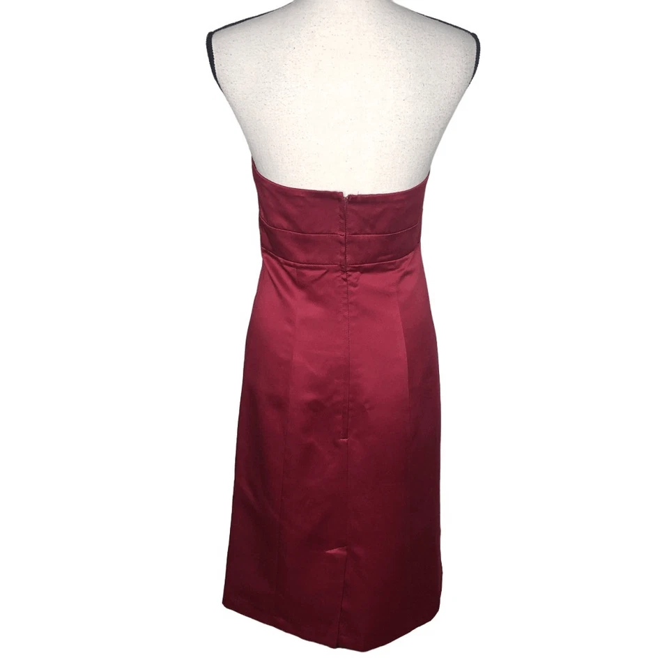 Alfred Angelo Wine Red Satin Strapless Occasion /Bridesmaid Dress - Image 4 of 4