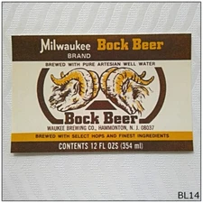 Milwaukee Brand Bock Beer Label (BL14)