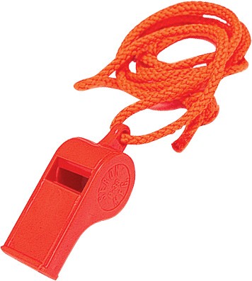 Liberty Mountain Plastic Survival Whistle with Lanyard - Loud Bright Orange 1990₽