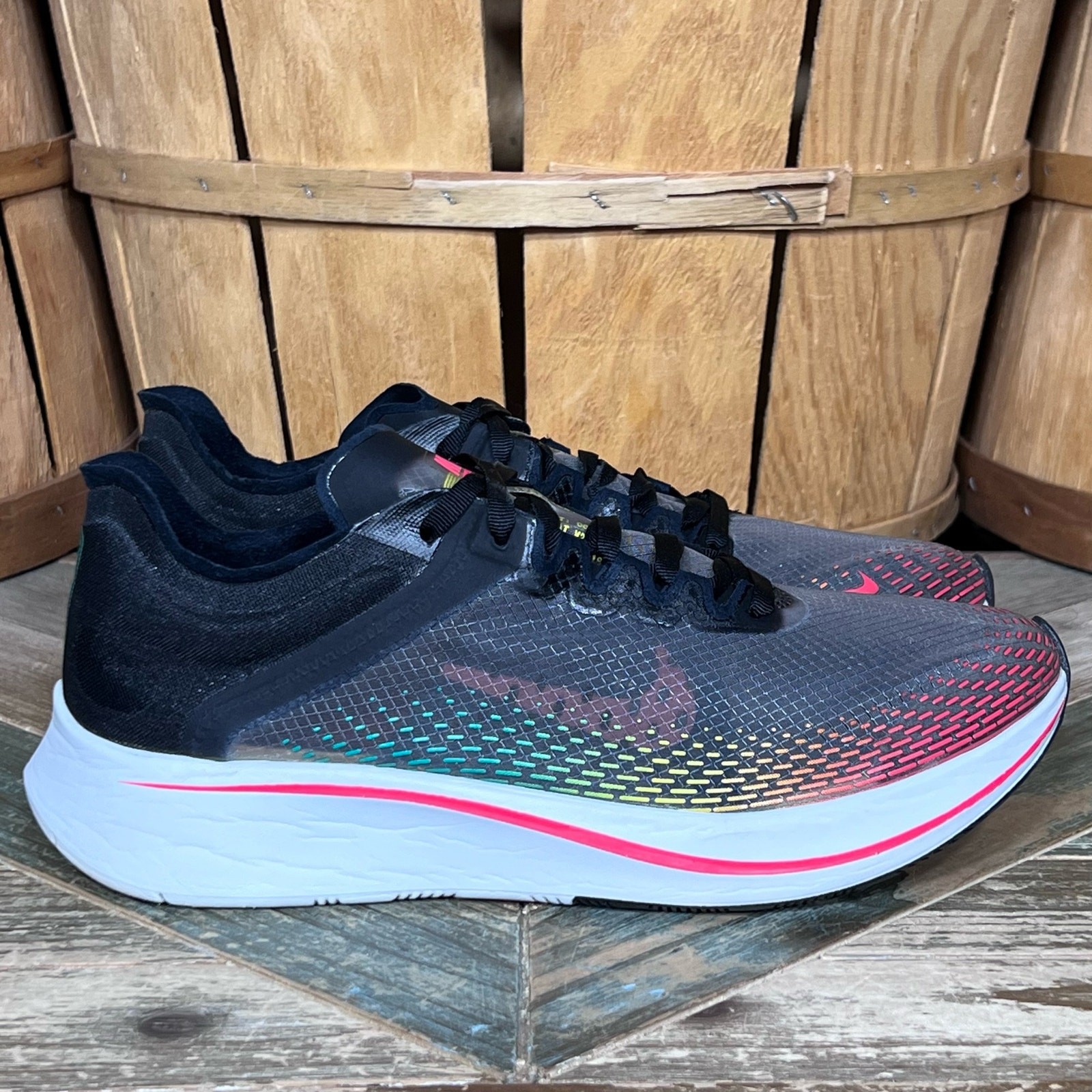 SAOLA Nike Zoom Fly SP Fast Black Red Orbit Green BV6105 001 scarpa da corsa uomo taglia 7 5