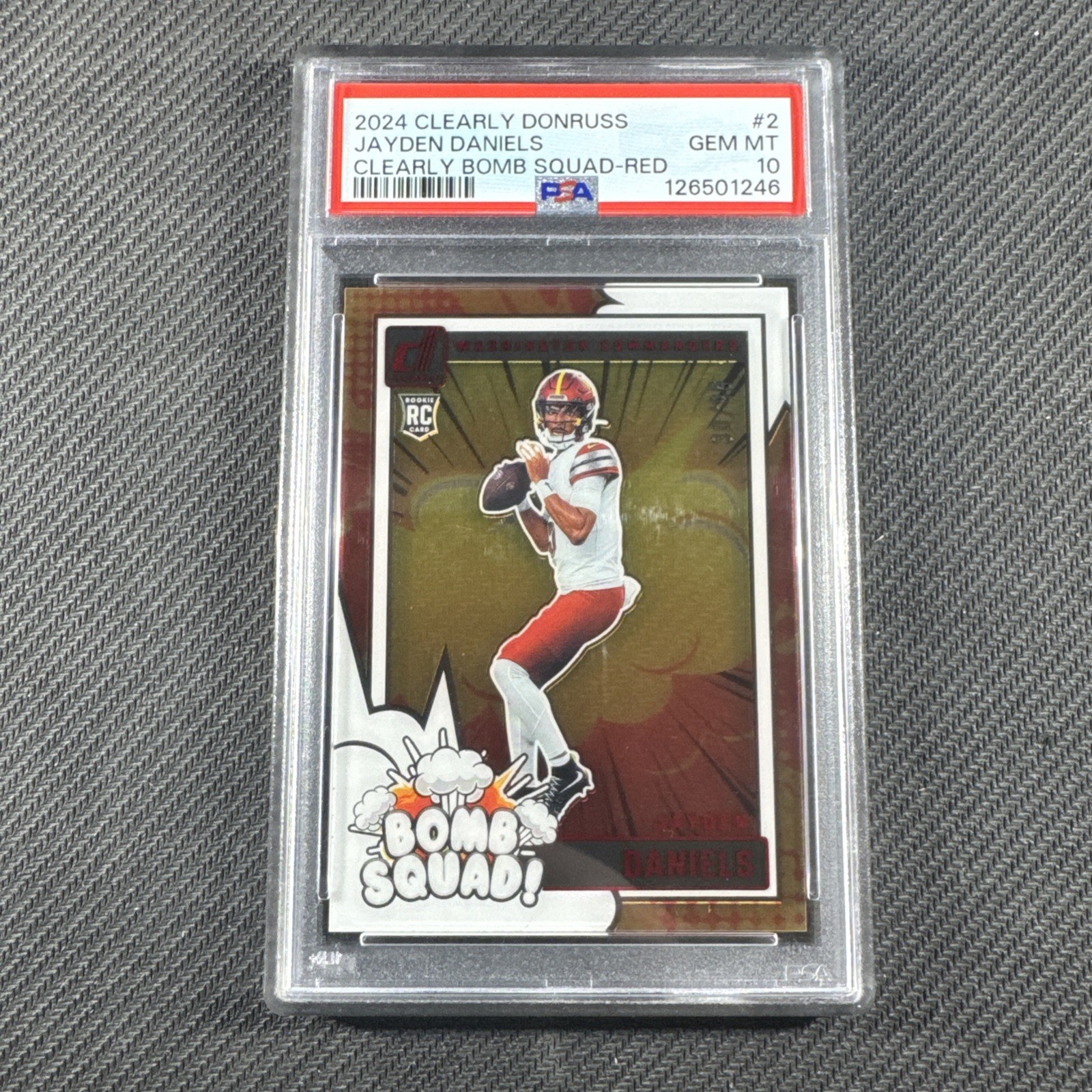 Jayden Daniels Panini Clearly Donruss Clearly Bomb Squad #2 Red