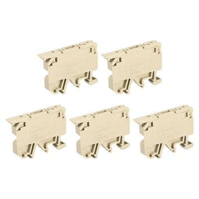 DIN Rail Mount Fuse Holder Terminal Blocks Screw Type Yellow ASK1/EN Pack of 5