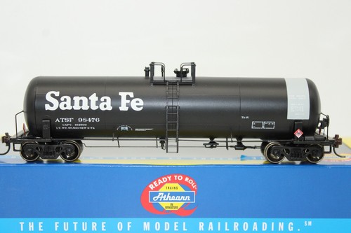 Coche cisterna diésel Athearn escala HO ATSF Santa Fe 50' RTC 20.900 galones #98476 | Condition: Used