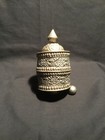 ANTIQUE TIBETAN REPOUSSE PRAYER WHEEL WITH SCROLL — photo 1