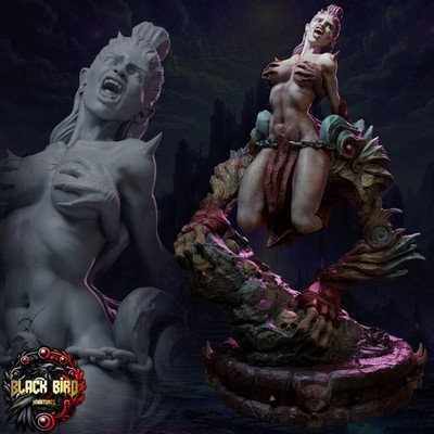 Dungeons & Dragons spielbare Figur - weiblicher menschlicher Thyraxis-Zauberer, Hexenmeister