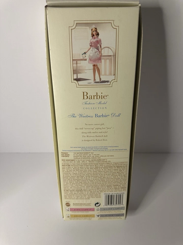 Mattel Gold Label Barbie Fashion Model Collection the Waitress Doll - Image 4 of 4