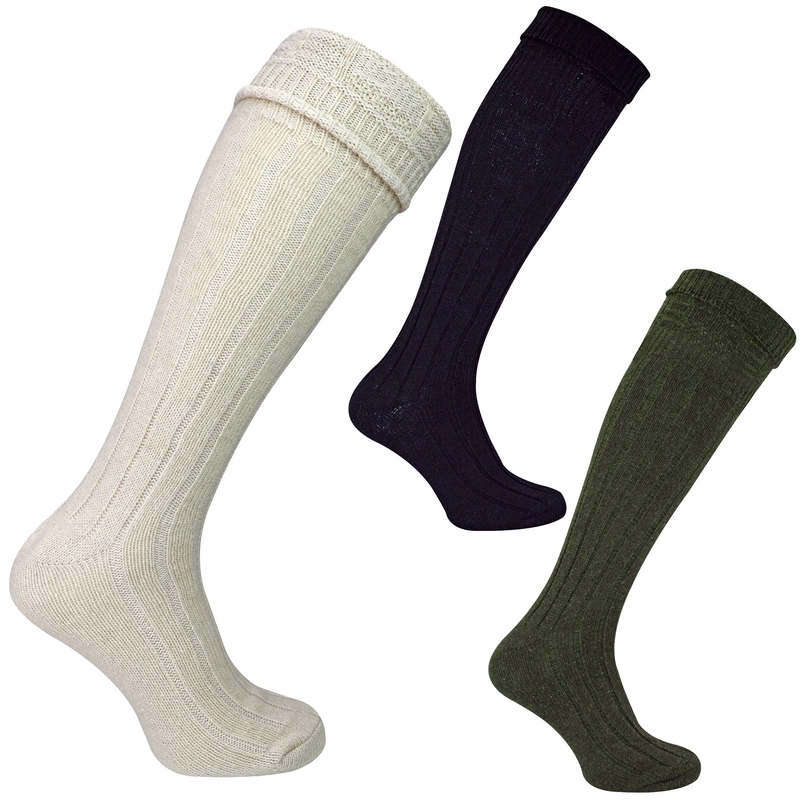 Mens Wool Long Knee High Kilt Socks | Sock Snob | Socks Size 6 7 8 9 10 11