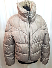 Bershka Checkered Puffer Jacket / Coat Size Medium E4481