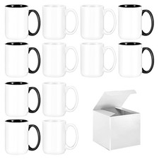New Best Sublimation Mugs 15 oz Set of 12 Bulk Coffee with Box Blanks Tazas Para