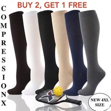 Pickleball Compression Socks Stockings Unisex Knee High Medical Relief S-4XL