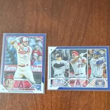 Topps 2022 MLB Mike Trout AL Home Run Leaders 2 card lot Judge Blue Parallel