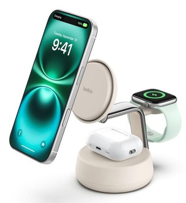 Belkin WIZ040KQSD Qi2 Fitness Tracker  Headphones, Smartphone, Smartwatch Wh ~E~