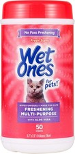 Wet Ones for Pets Cat Cleaning Wipes - Fresh Scent Cat Grooming Wipes 50 Count