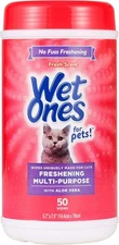 Wet Ones for Pets Cat Cleaning Wipes - Fresh Scent Cat Grooming Wipes 50 Count