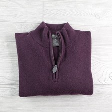 The Men's Store Bloomingdale's 100 Cashmere 1/4 Zip Sweater Men's Medium Purple