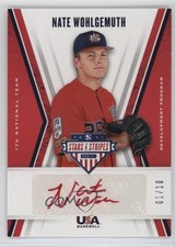 2019 Panini USA Baseball Stars & Stripes Red Ink 1/10 Nate Wohlgemuth Auto a8r