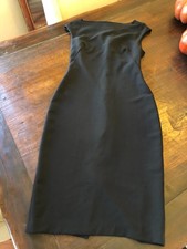 Zara Woman Small Little Black Sleeveless Dress Sheath Pencil Bodycon Back Slit