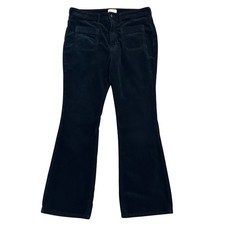 Anthropolgie Pilcro black front back patch pockets corduroy wide leg pants 31