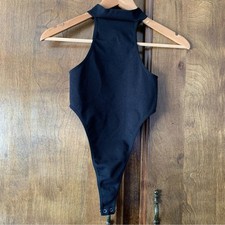Black Sleeveless One-Piece Bodysuit