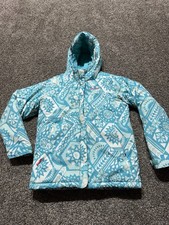 Columbia Blue Girls Jacket Large Hood Full Zip Heavy Winter Coat