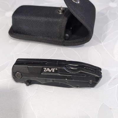 ZAVIT Black 13-in-1 Multi-Tool 3in Part Serrated Blade w/ Lanyard, Sheath