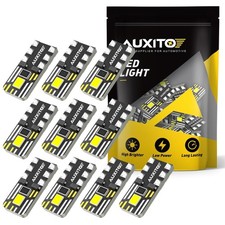 10pcs AUXITO T10 White 194 LED Light Bulbs for Dome Map Parking Trunk Door Light