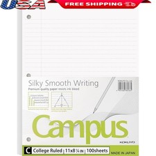 Smooth Writing Paper 3 Ring Binder Sheets High Quality Lined Note Paper 100 Pack