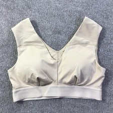 Tommie Copper Sports Bra Womens Medium Beige Shoulder Support Activewear Gym Top