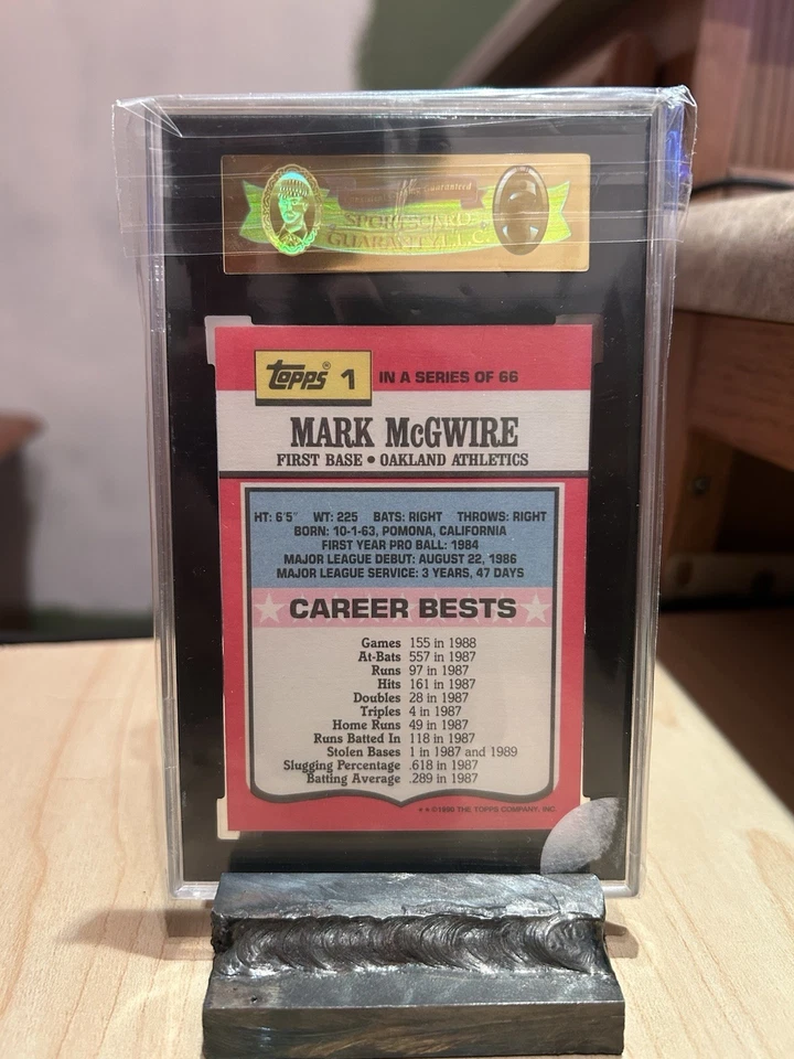 1990 Topps Mark McGwire #96 TV All Stars Mint - Image 2 of 2