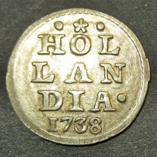 Certificate Authenticity 1738 Dutch Colonial New York Silver Half Dime Hollandia
