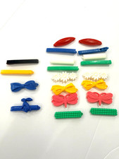 1980's Vintage Plastic Multicolor Girls Barrette Hair Clips 8 pair  4 singles 