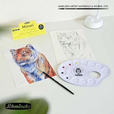 Schmincke Horadam Matsuda Ken Select Dot Palette 8 Colors Set w/Brush Japan