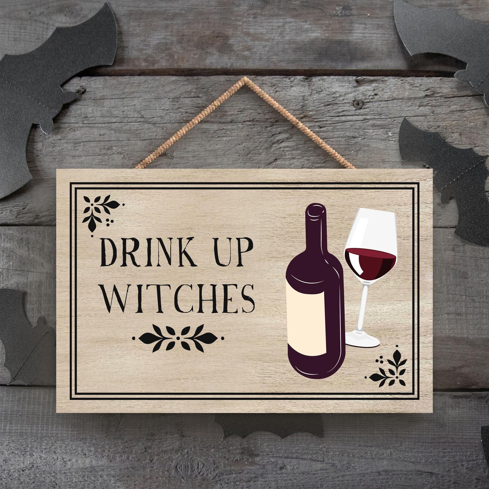 DRINK UP WITCHES MED LS RECTANGLE PLAQUE N