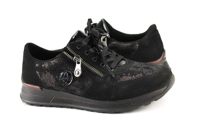 Rieker Gr.38 Damen Halbschuhe Slipper Sneaker Loafers Schwarz TOP M 711