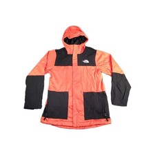 The North Face Rain Jacket Boys Sz L 14/16 Orange Dryvent Full Zip Hooded C16