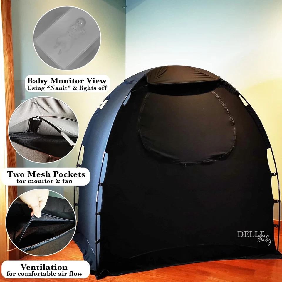 Slumber Pod Blackout Tent for Pack and Play – Portable Baby Sleep Pod Crib Cover - Image 4 of 4