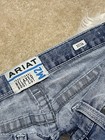 Ariat M2 Relaxed Boot Cut Jeans Mens 32x36 Light Wash Distressed Western Denim — photo 7