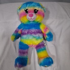 Build A Bear Rainbow Friends Sparkle Pastel Striped Teddy Bear Plush Doll 17  