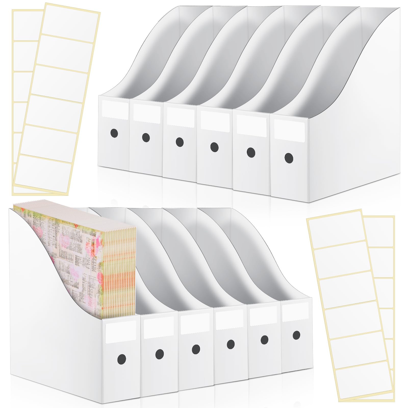 12-Piece 12x12 Scrapbook Paper Organizer with Tabs for Easy Storage