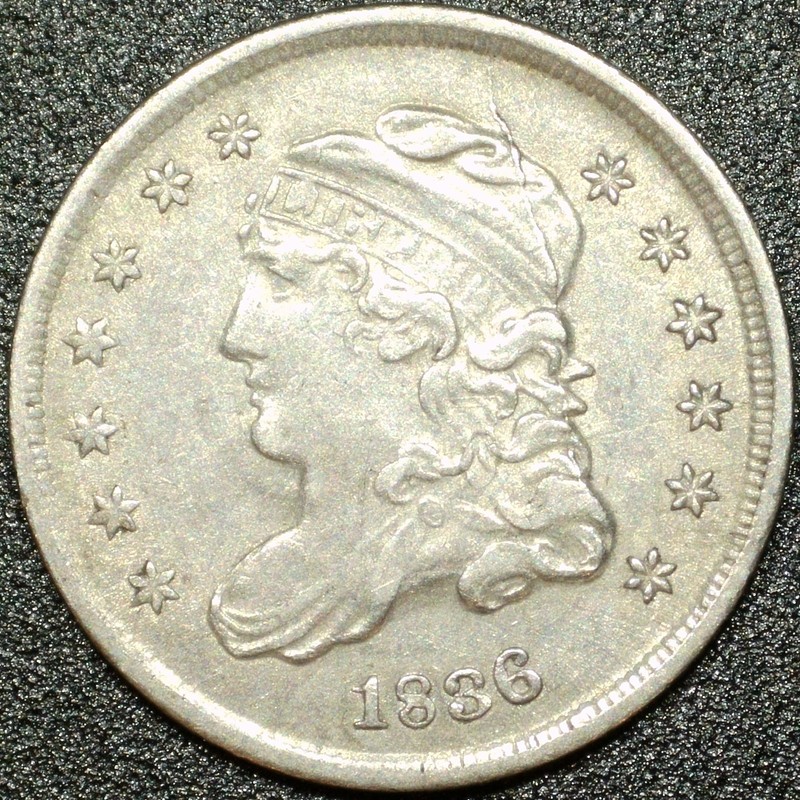 1836 Capped Bust Half Dime - Liberty Bust Silver Coin XF40 - Book Value $250