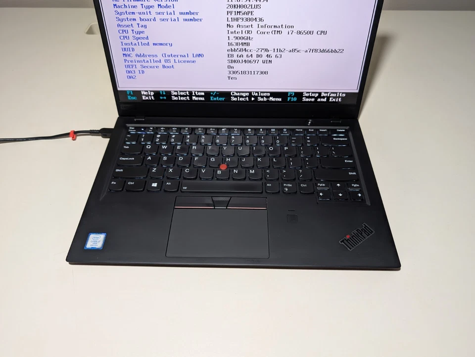 Read! Lenovo X1 Carbon 6th Gen — i7-8650U • 16GB RAM • No SSD • WQHD HDR Display - Image 3 of 4
